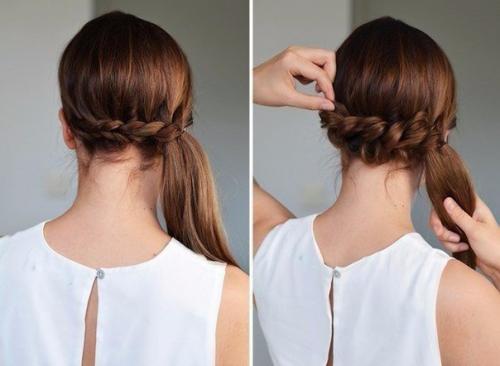 Прическа с подобранными волосами! 04