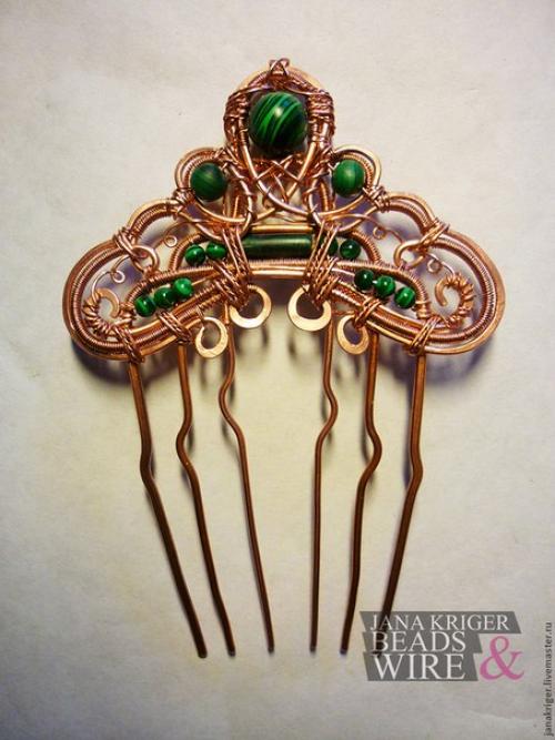 Гребень для волос. Мы делаем гребень для волос в технике Wire Wrap.