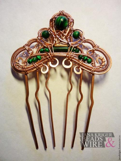 Гребень для волос. Мы делаем гребень для волос в технике Wire Wrap.