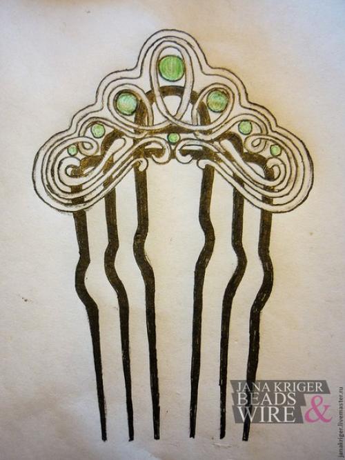 Гребень для волос. Мы делаем гребень для волос в технике Wire Wrap.