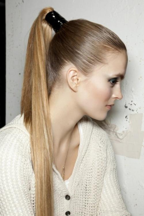 Высокий хвост. Высокий гладкий или пушистый хвост снова в моде. 05