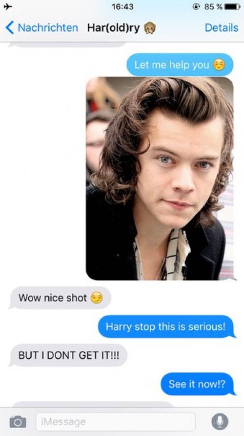 Ты: * фото *.  Гарри: о, это же я. зачем ты отправила мне это, дорогая? 01