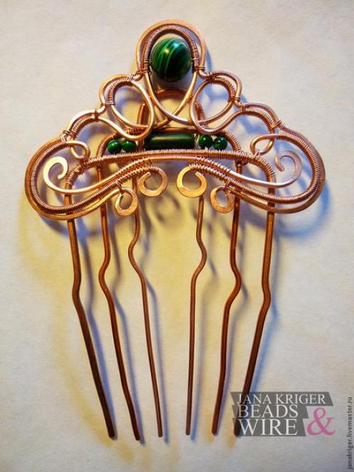 Гребень для волос. Мы делаем гребень для волос в технике Wire Wrap.