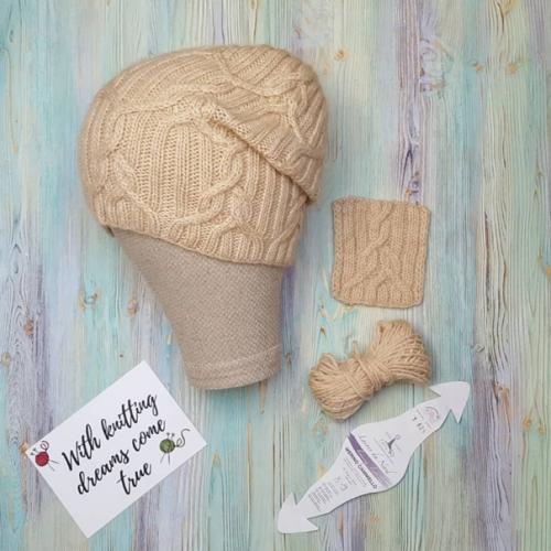 Шапочка бини.  Спицы. 01 Шапочка бини.  Спицы. 01