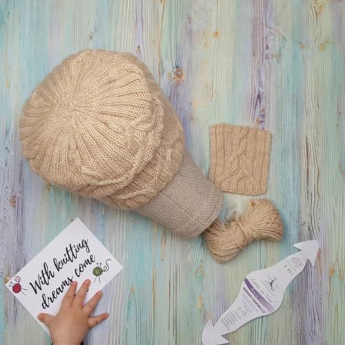 Шапочка бини.  Спицы. 02 Шапочка бини.  Спицы. 02