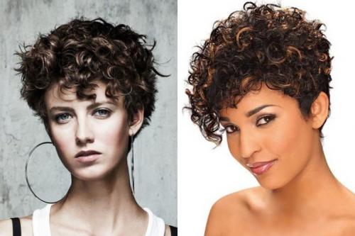 Модные стрижки для вьющихся волос. 01