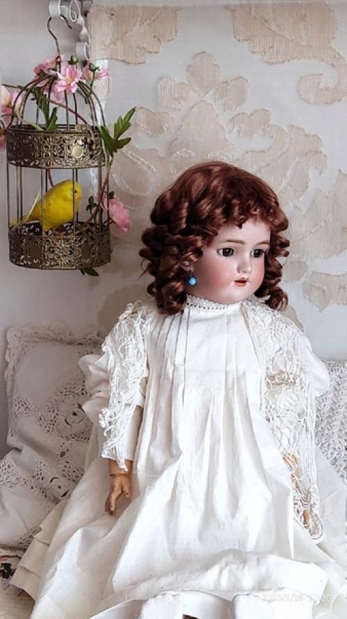 2200 р. В продаже парик из натуральной козьей шерсти для антикварной куклы с обхватом головы 32-33 см. 02