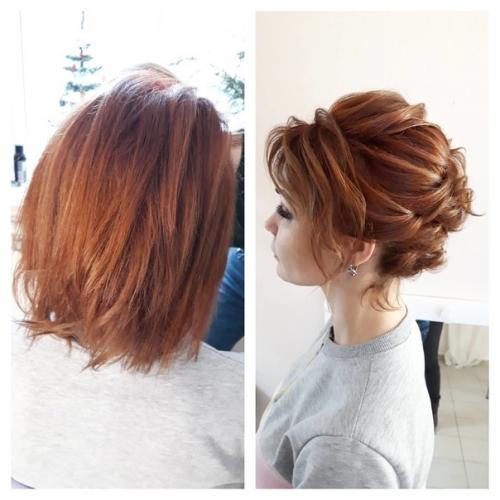 Варианты причёски на длину до плеч. 03