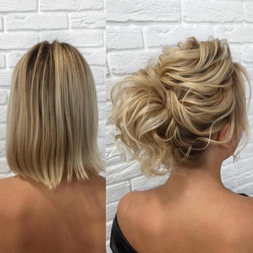 Варианты причёски на длину до плеч. 01