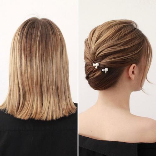 Варианты причёски на длину до плеч. 05