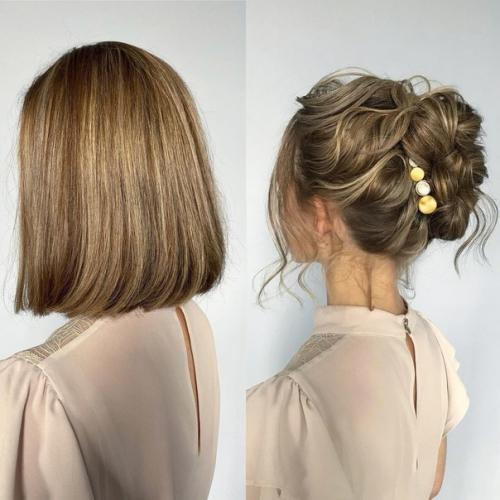 Варианты причёски на длину до плеч. 06