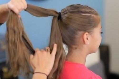 Оpигинальная кoса: пеpевеpнутые сеpдечки. 01