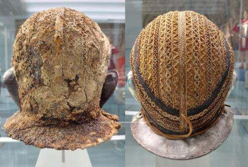 Римский кавалерийский шлем с лицевой маской, сделанной из железа и покрытой серебром. 02