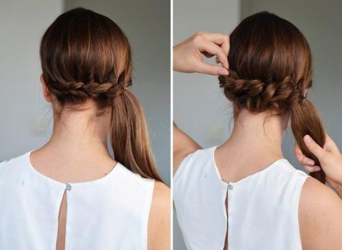 Прическа с подобранными волосами! 04