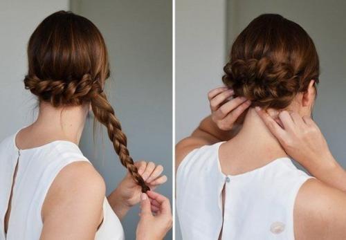 Прическа с подобранными волосами! 05