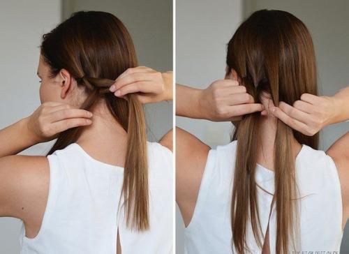 Прическа с подобранными волосами! 02