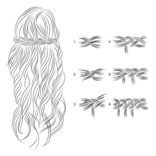 Схемы плетения красивых кос. 02