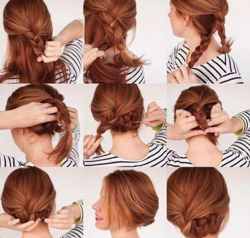 Уроки причесок с собранными волосами? 01