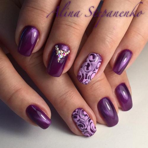 10 идей красивого маникюра в фиолетовом цвете? 07