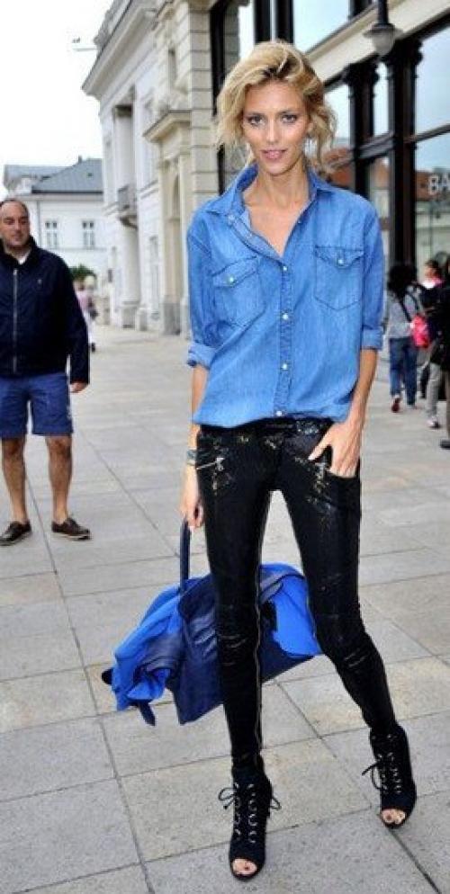 С чем носить джинсовую рубашку! 04 С чем носить джинсовую рубашку! 04