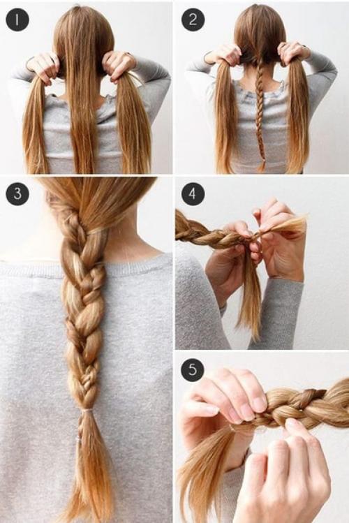 Прически с косами для длинных локонов. 01