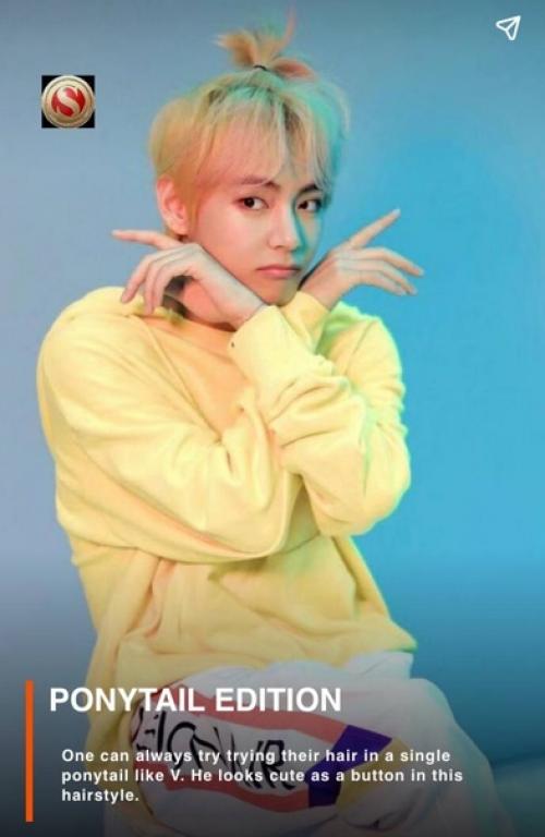 Как уложить длинные волосы с участием Ви из BTS? 05