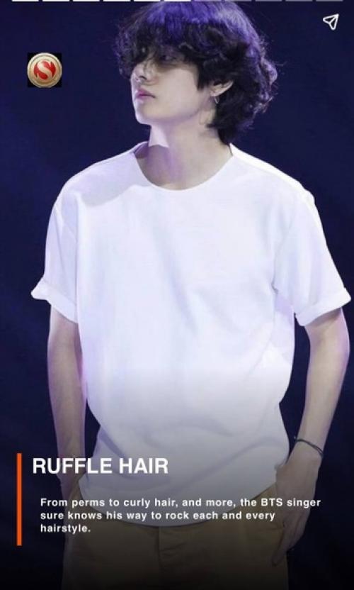 Как уложить длинные волосы с участием Ви из BTS? 06