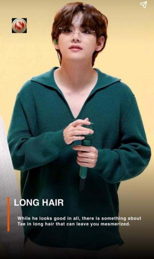 Как уложить длинные волосы с участием Ви из BTS? 04