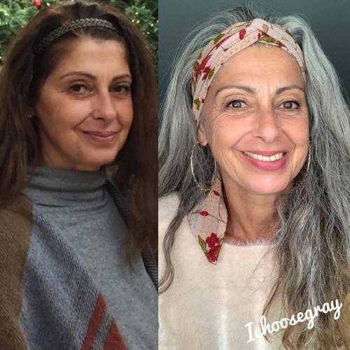 Блогер Джоанна (59 лет) пропагандирует естественное старение и отказ от окрашивания волос, а также вдохновляет своих ровесниц принять свой возраст. 04