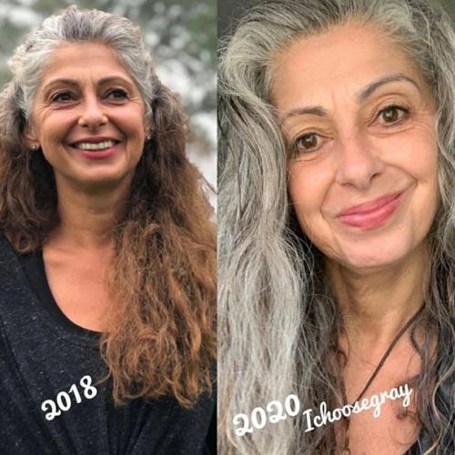 Блогер Джоанна (59 лет) пропагандирует естественное старение и отказ от окрашивания волос, а также вдохновляет своих ровесниц принять свой возраст. 05