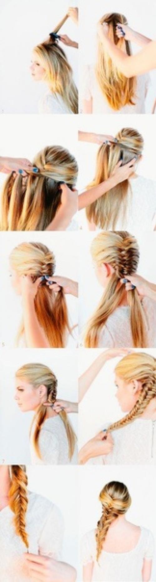 Рыбий хвост пошагово на бок. 01