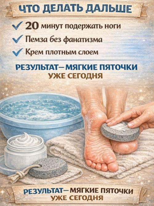 Наглядная и простая инструкция по уходу за пяточками в домашних условиях. 02