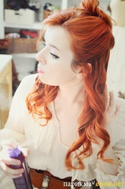 1 заколите верхнюю часть волос на затылке. 04