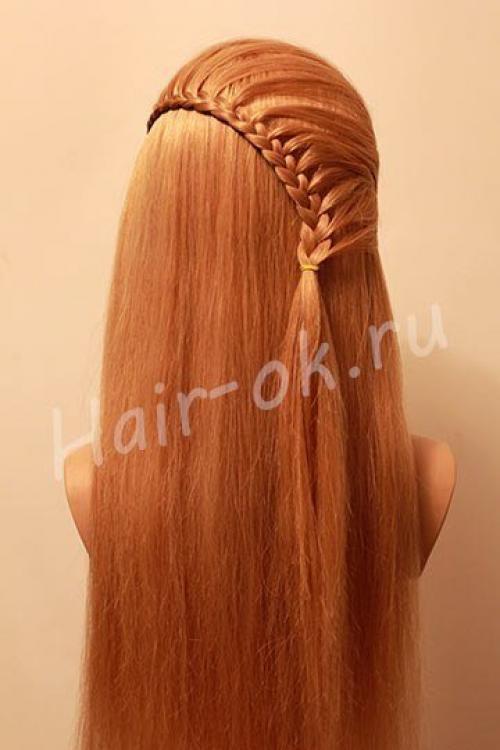 Объемная коса на длинные волосы. 05