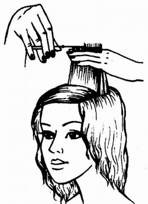 Выполнение стрижки для волос равной длины. 08 Выполнение стрижки для волос равной длины. 08