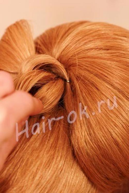 Интересный вариант пучка своими рукам. 02