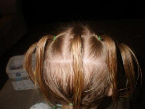 Оригинальная прическа с хвостиком для девочки. 02 Оригинальная прическа с хвостиком для девочки. 02