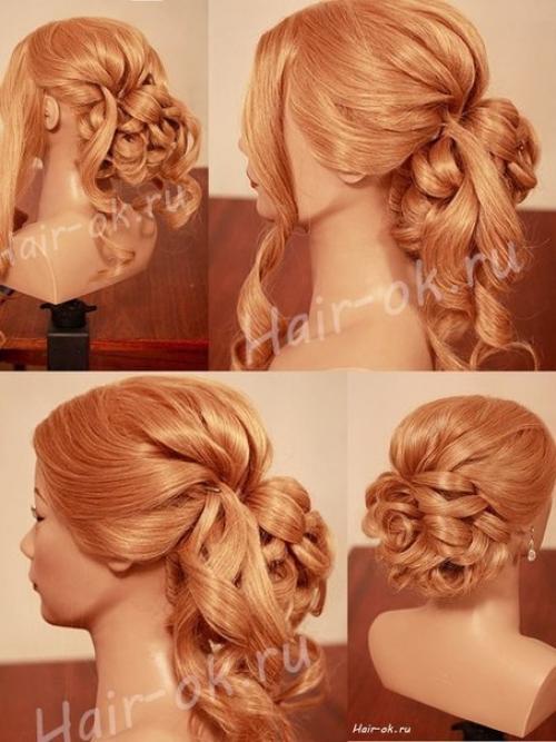 Красивая прическа с маленькой диадемой. 06