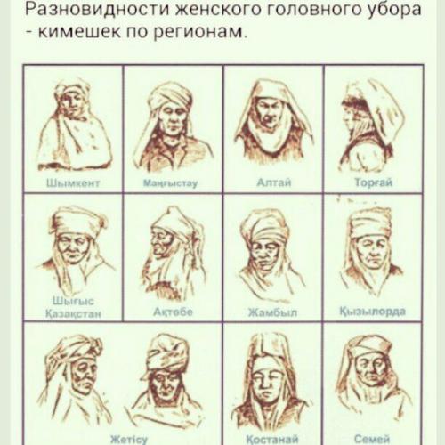 Кимешек традиционный женский казахский головной убор.