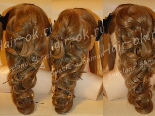 Красивая прическа из завитков? 07