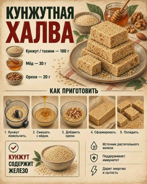 Сладкое - это не только десерт: некоторые ингредиенты могут дополнительно давать железо. 01