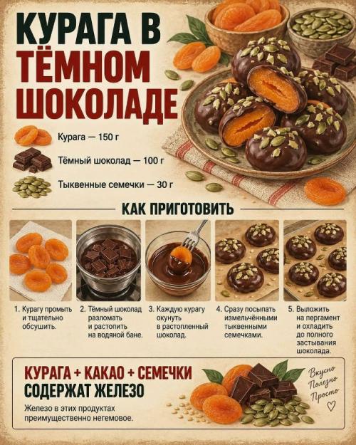 Сладкое - это не только десерт: некоторые ингредиенты могут дополнительно давать железо. 06