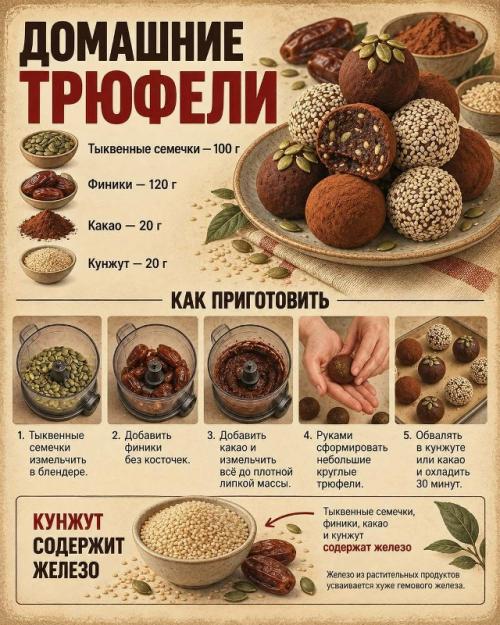 Сладкое - это не только десерт: некоторые ингредиенты могут дополнительно давать железо. 05