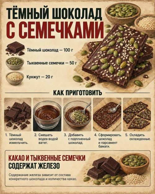 Сладкое - это не только десерт: некоторые ингредиенты могут дополнительно давать железо. 02