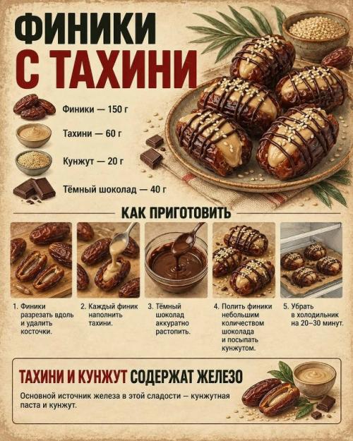 Сладкое - это не только десерт: некоторые ингредиенты могут дополнительно давать железо. 04