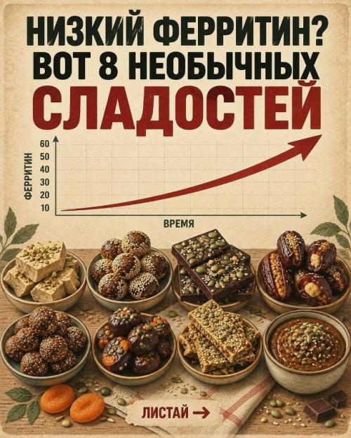 Сладкое - это не только десерт: некоторые ингредиенты могут дополнительно давать железо.

