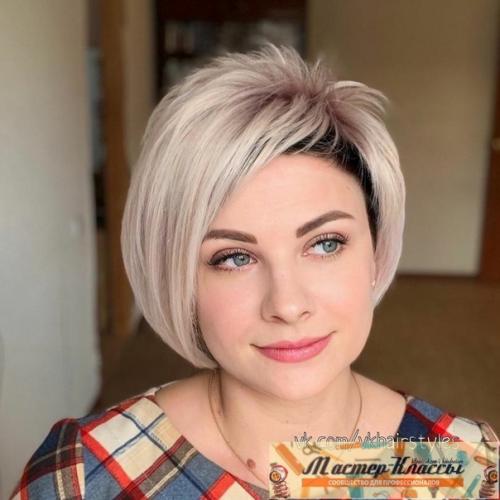 Moдная cтpижка и пpичecка 2021 - пикси с удлиненной чёлкой. 02