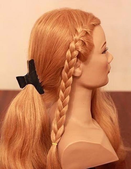 Хвост с косой - легкая и красивая прическа на каждый день? 03