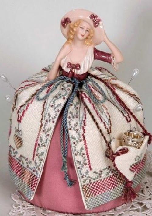 Фарфоровые куколки - игольницы в красивых платьях? 02