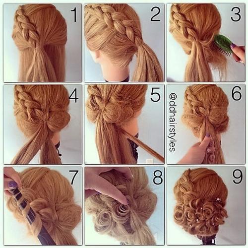 Уроки создания шикарных вечерних причесок? 01